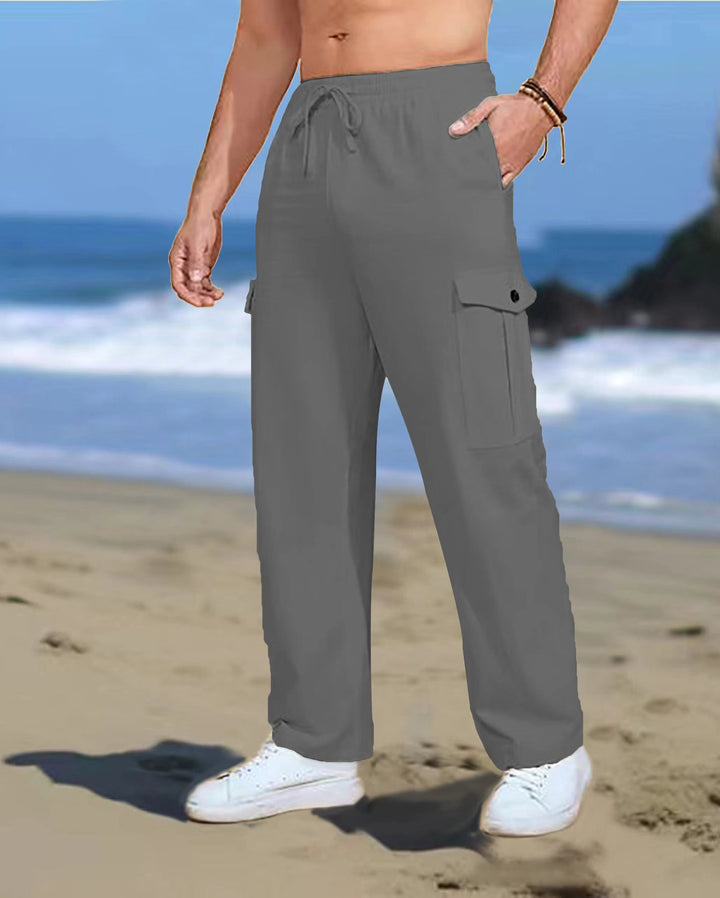 Herren Cargo-Hose mit verstellbarem Bund und praktischen Taschen Aliams