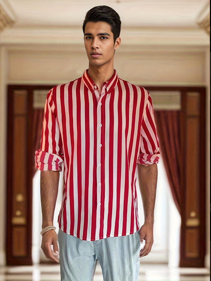 Herren gestreiftes Businesshemd Aliams