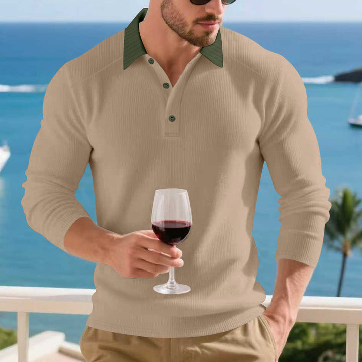 Herren stilvoller Poloshirt mit strukturiertem Design Aliams