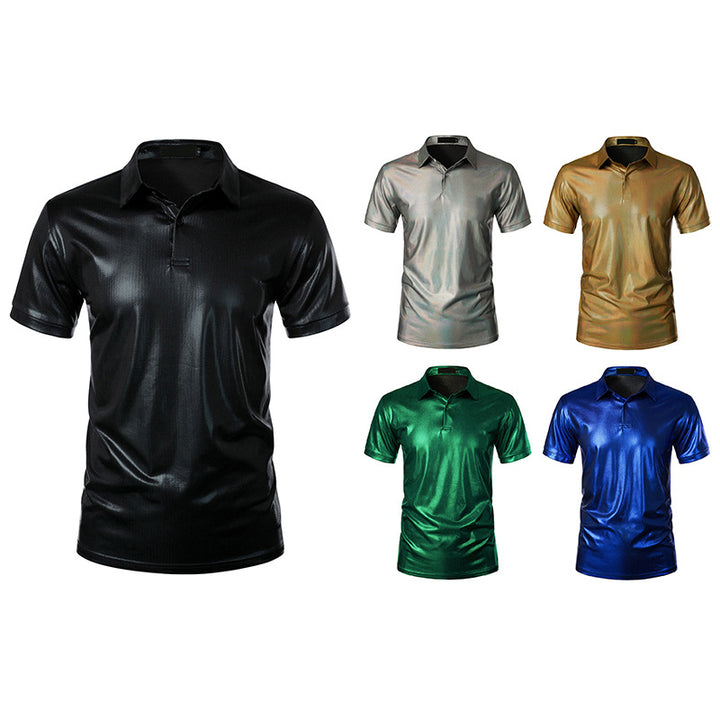 Herren Sport Polo-Shirt mit glänzender Oberfläche und atmungsaktiver Funktionalität Aliams