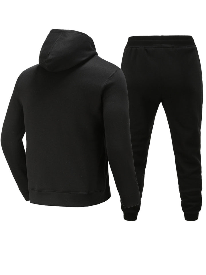 Herren bequemer Kapuzenpullover und Jogginghose Set mit auffälligem Grafikdesign Aliams