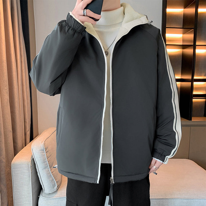 Herren isolierte Outdoor-Jacke mit abnehmbarer Kapuze und weicher Innenschicht Aliams