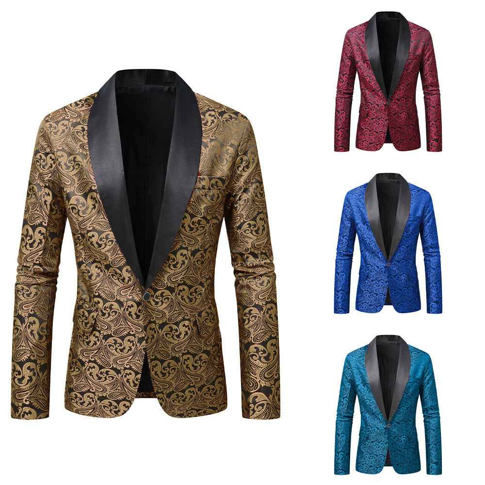 Herren eleganter Pailletten-Blazer mit Paisley-Muster Aliams