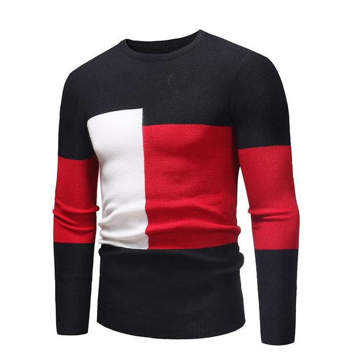 Herren Designer Pullover mit modernem Blockmuster Aliams