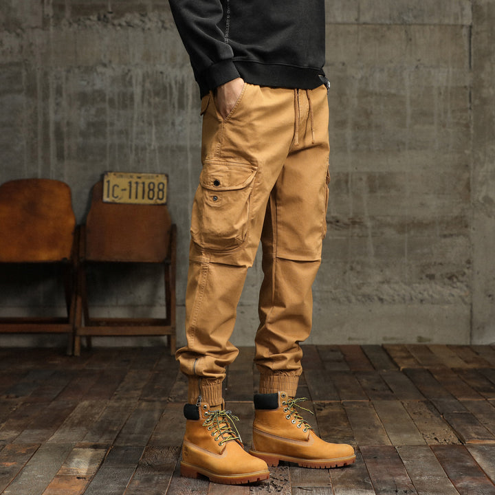 Herren Cargo-Hose mit elastischem Bund und multifunktionalen Taschen Aliams