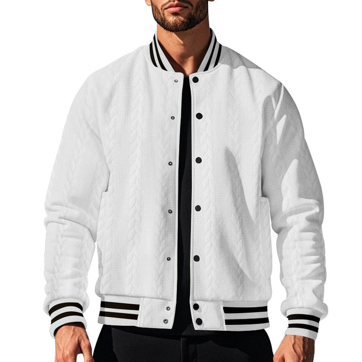 Herren urbane Collegejacke mit strukturiertem Strickdesign Aliams