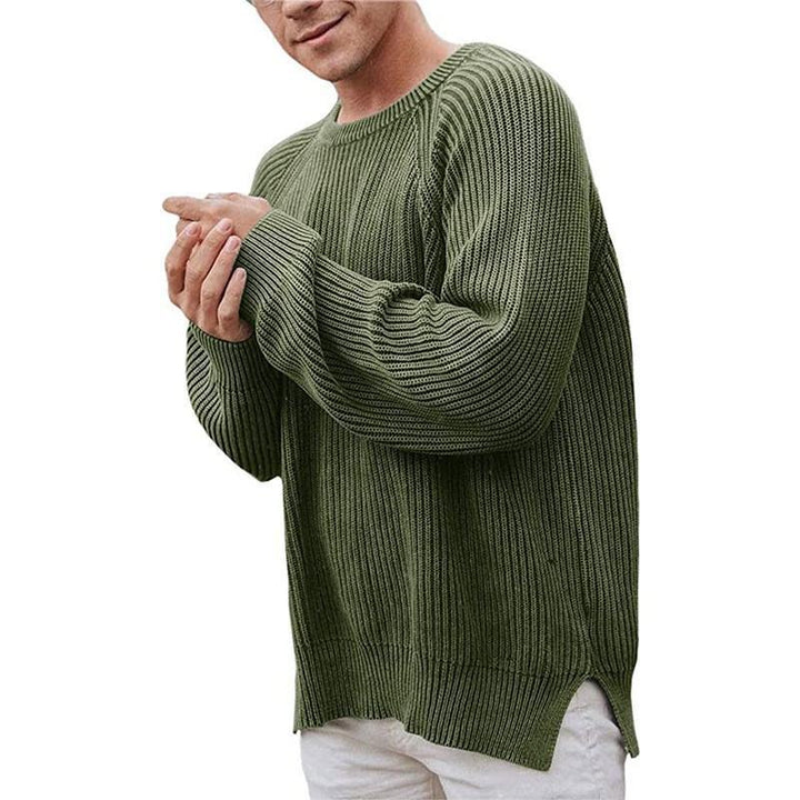 Herren eleganter Strickpullover mit strukturiertem Design und modernem Schnitt Aliams