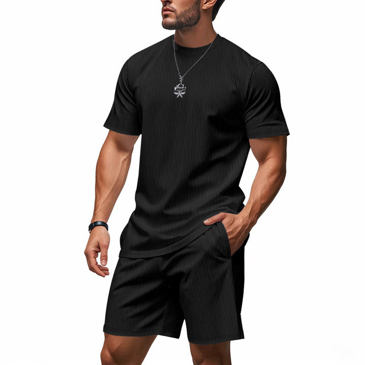 Herren Sportliches Freizeit-Set mit kurzärmligem Oberteil und Shorts Aliams