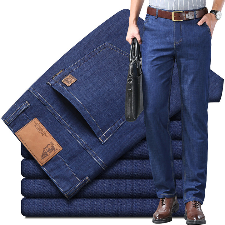 Herren hochwertige Denim-Hose mit funktionalen Taschen Aliams