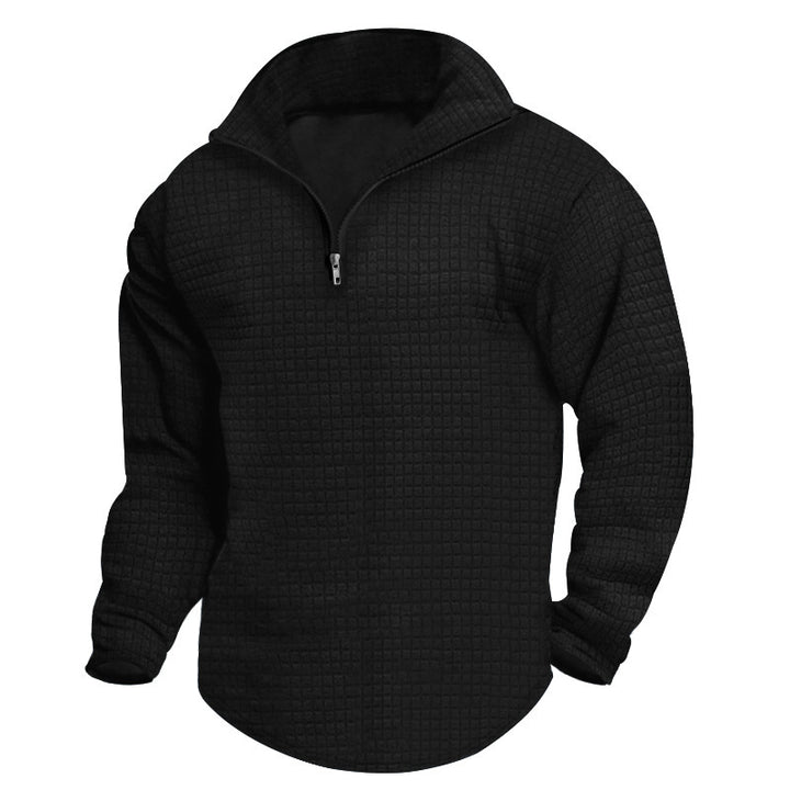 Herren Wärmeisolierter Pullover mit halbhohem Kragen und strukturierter Oberfläche Aliams