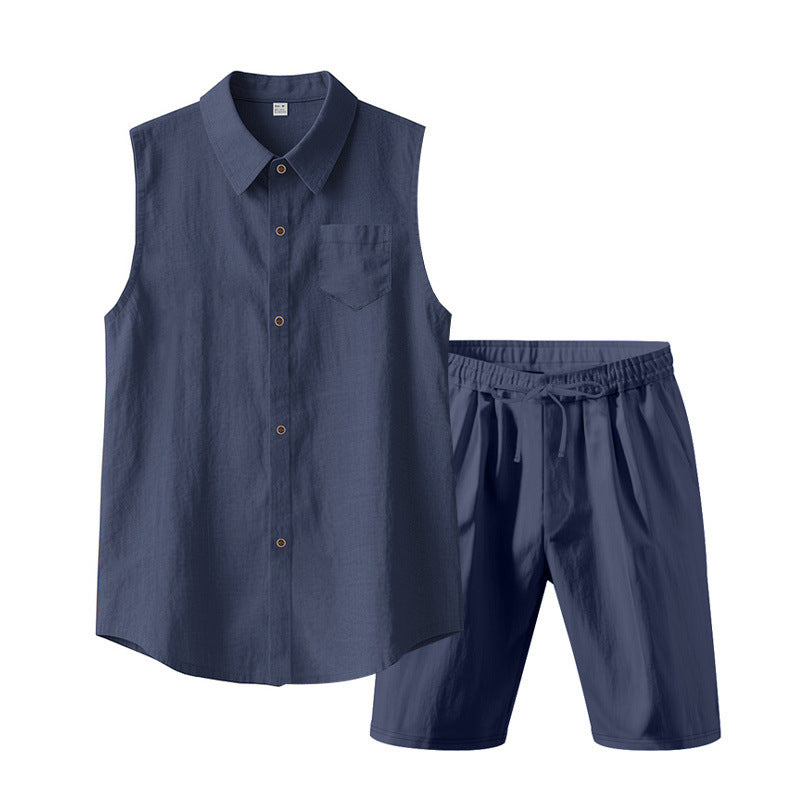 Herren ärmelloses Oberteil mit elastischen Shorts Aliams