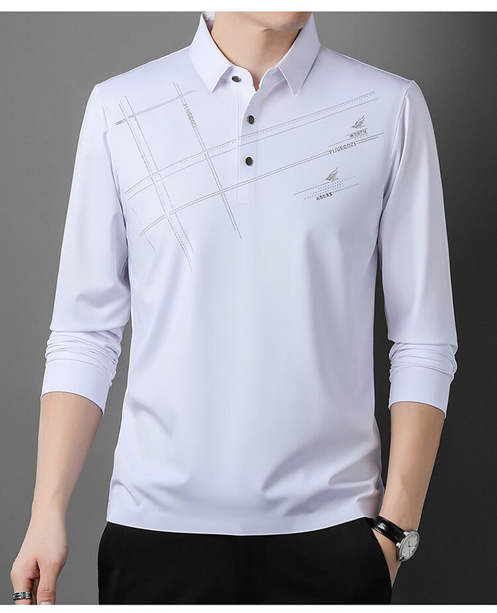 Herren Sportliches Langarm Poloshirt mit innovativem Design Aliams