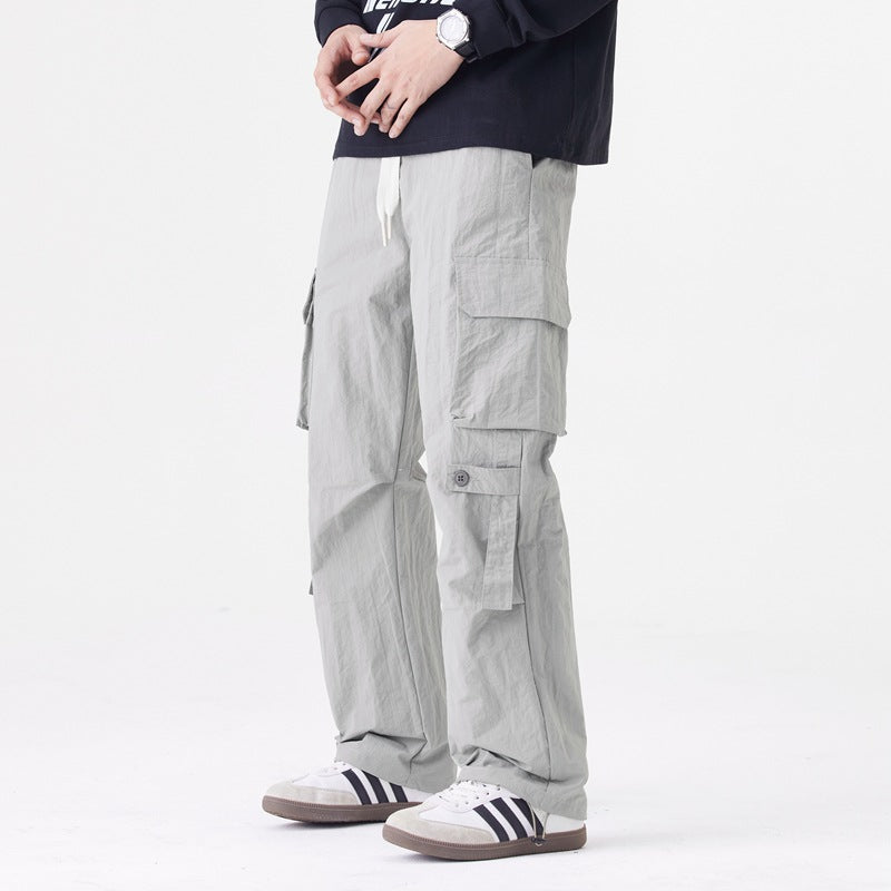 Herren Cargo-Hose mit multifunktionalen Taschen und verstellbarem Bund Aliams