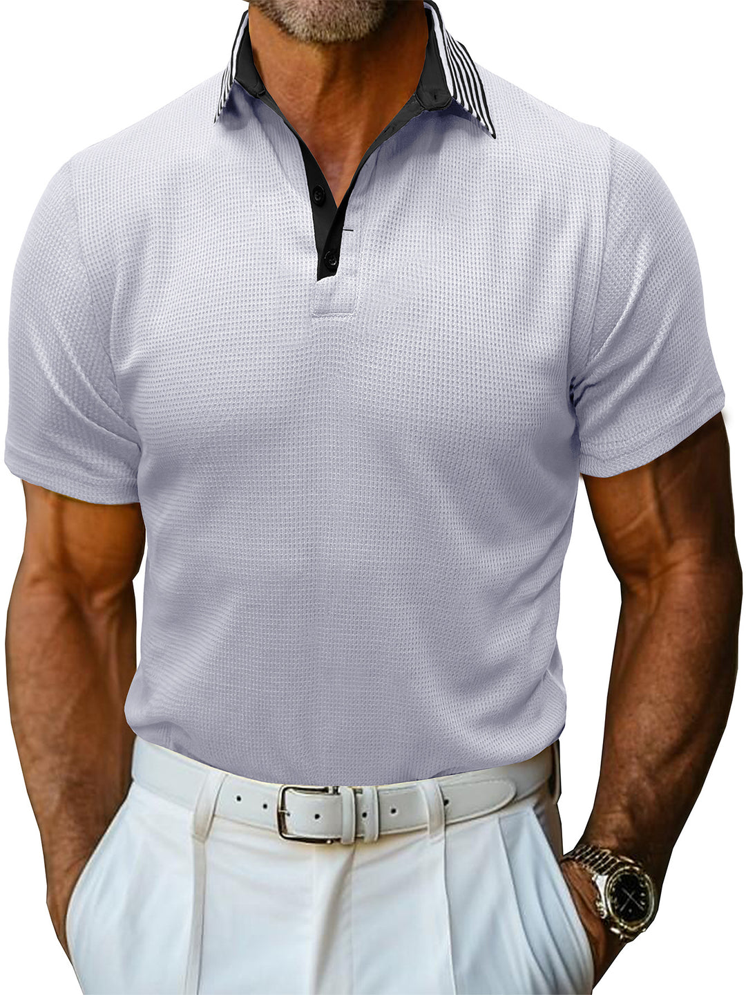 Herren Poloshirt mit strukturiertem Design und atmungsaktiven Eigenschaften Aliams