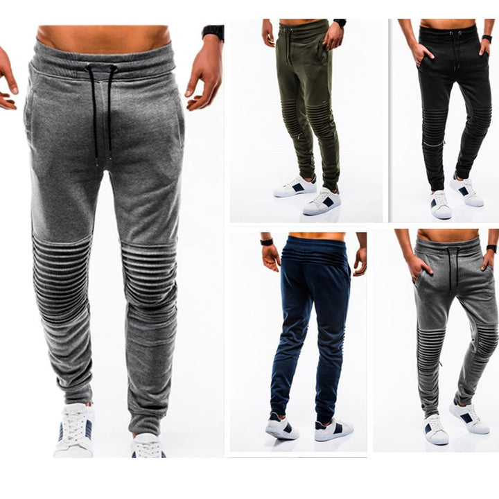 Herren Jogginghose mit modischem Rippdesign und elastischem Bund Aliams