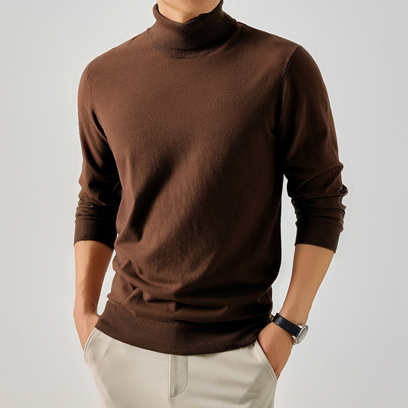 Herren Eleganter Rollkragenpullover aus feiner Wolle Aliams