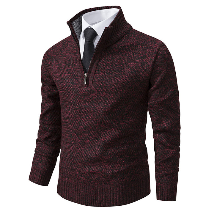 Herren Strickpullover mit modernem Reißverschluss und strukturiertem Design Aliams