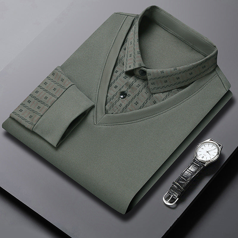 Herren elegantes Poloshirt mit strukturiertem Kragen und innovativer Knopfleiste Aliams