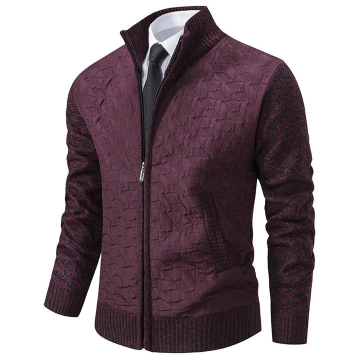 Herren elegante Hybridjacke mit Steppdesign und raffinierten Strickärmeln Aliams