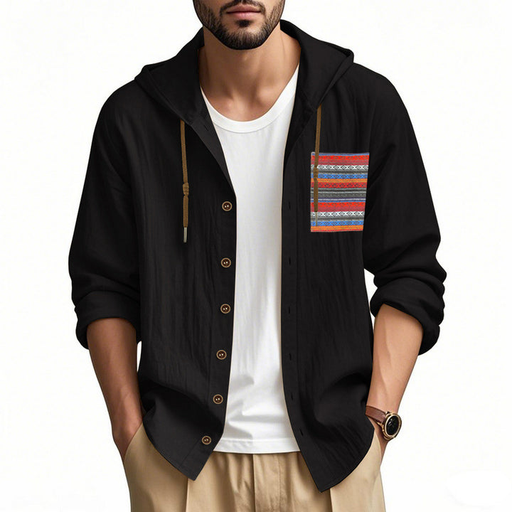 Herren Kapuzenshirt mit verspieltem Design und praktischer Knopfleiste Aliams