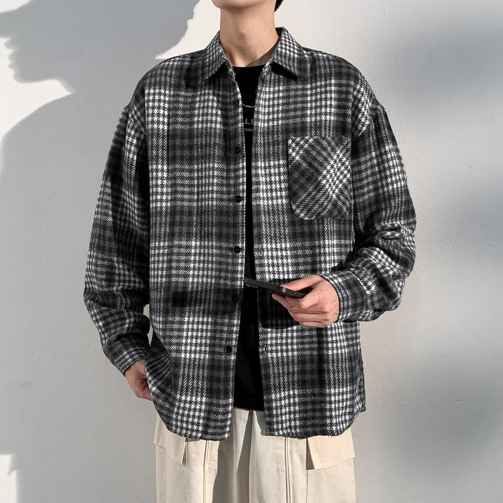 Herren Karierte Überhemd Jacke Aliams