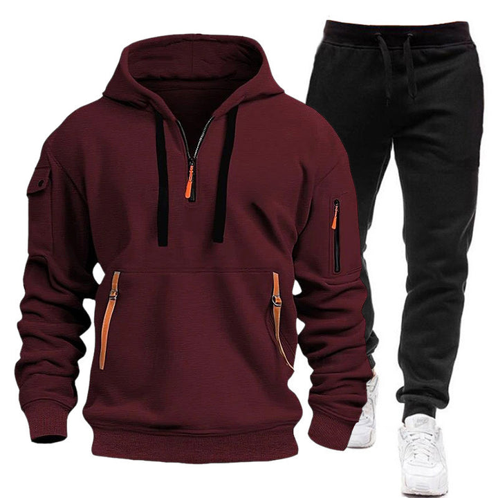 Herren sportlicher Kapuzenpullover mit Reißverschluss und praktischen Taschen Aliams
