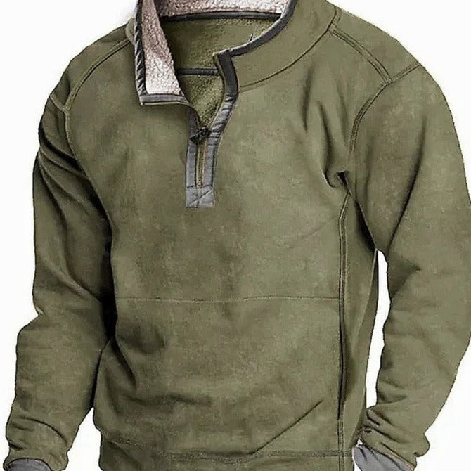 Herren Fleecesweater mit hochgeschlossenem Kragen und praktischem Reißverschluss Aliams