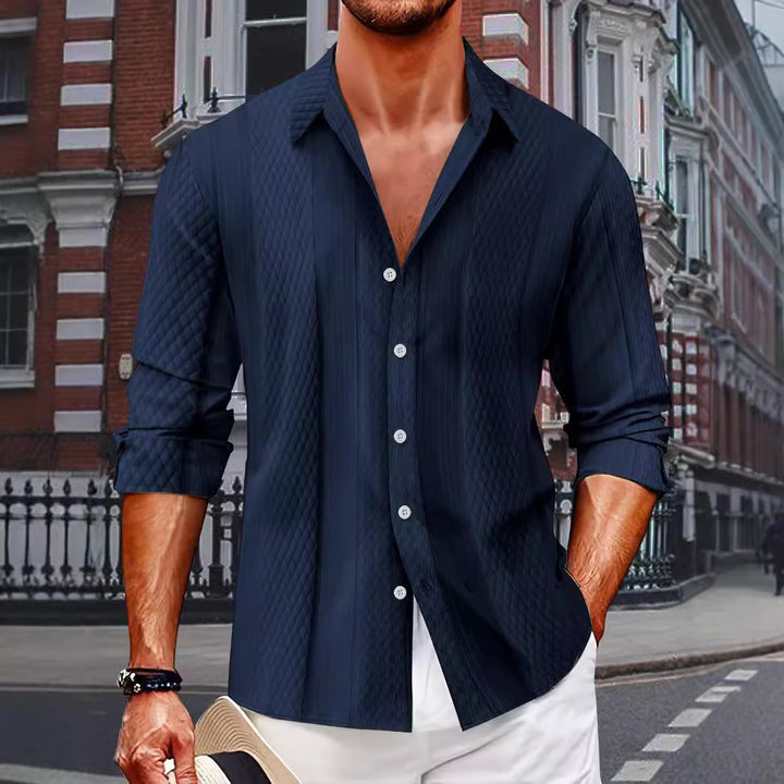 Herren strukturiertes Hemd mit leichtem Material Aliams