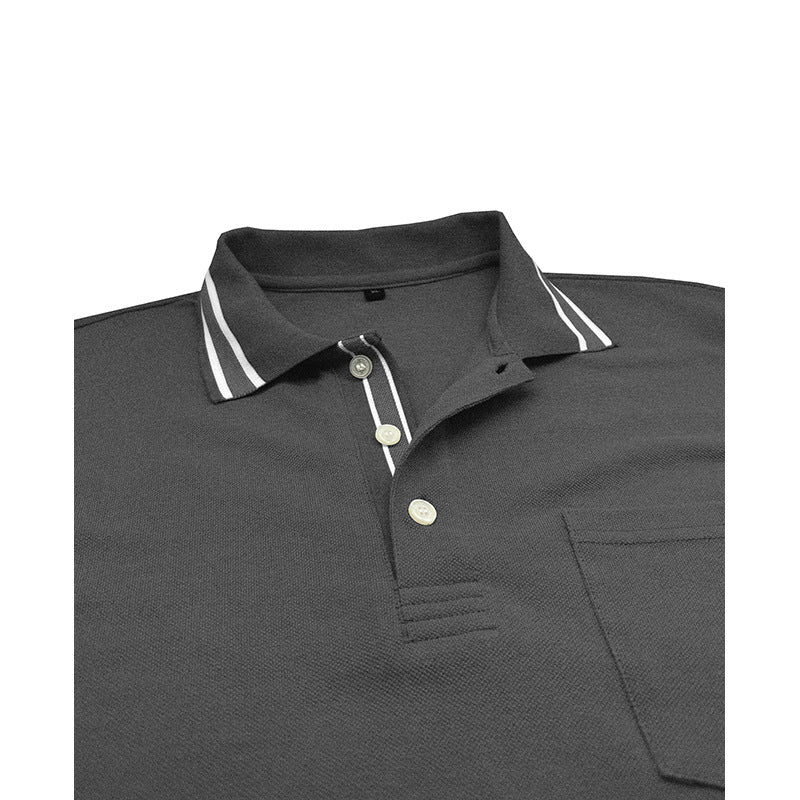 Herren elegantes Langarm Polo-Shirt mit modischem Kragen Aliams