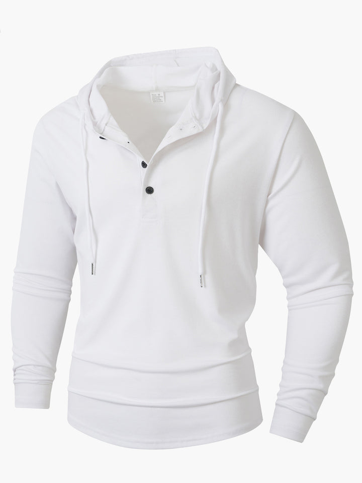 Herren Kapuzenshirt mit modernem Knopfverschluss und atmungsaktivem Stoff Aliams