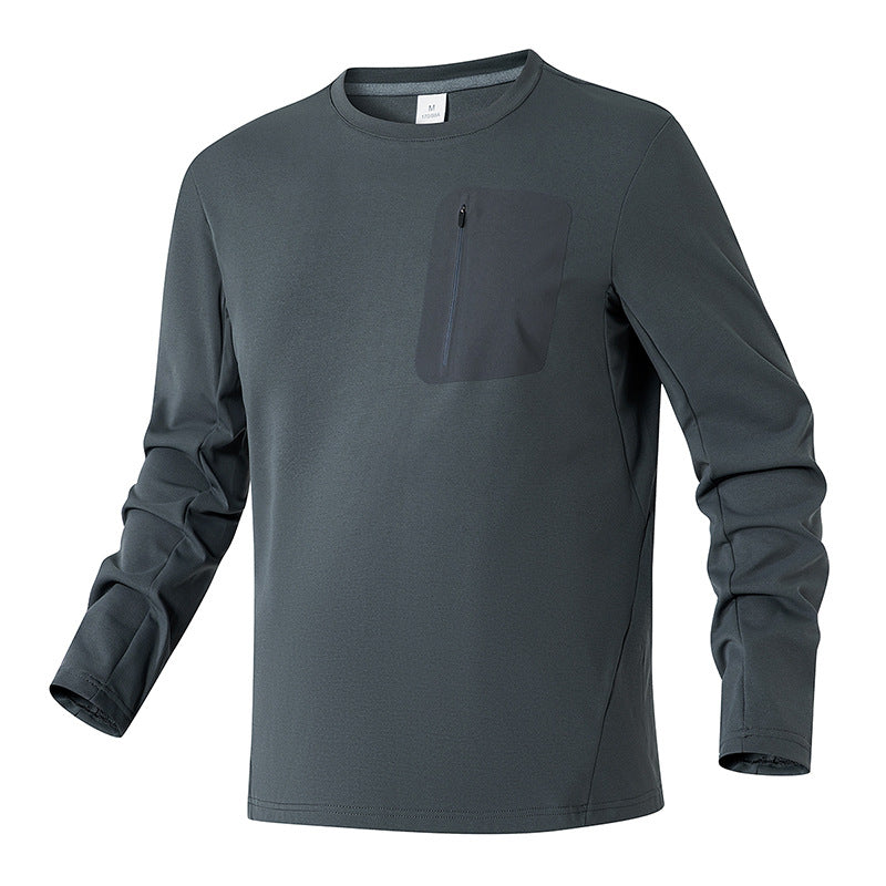 Herren Funktionales Langarmshirt mit praktischer Brusttasche Aliams