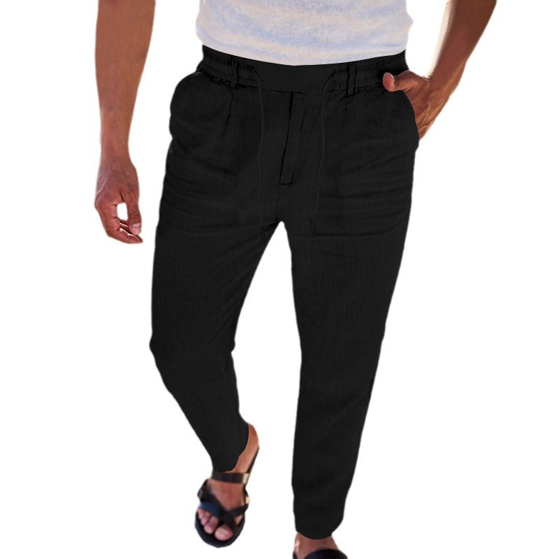 Herren bequeme Chino-Hose mit elastischem Bund und praktischen Taschen Aliams