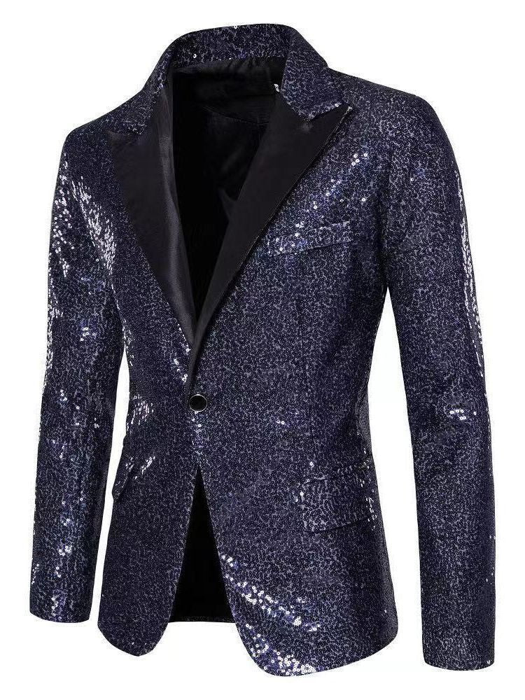 Herren eleganter Pailletten-Blazer mit edel dekorativen Akzenten Aliams