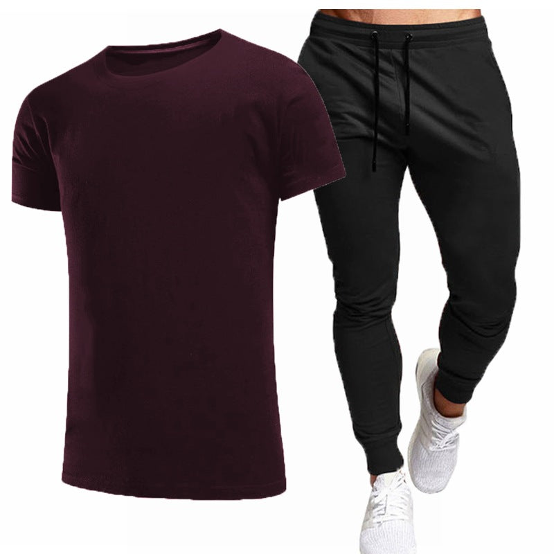 Herren Freizeit T-Shirt und Jogginghose Set Aliams