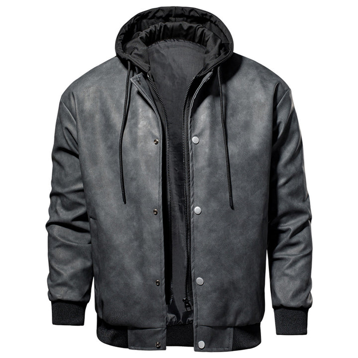 Herren Bomberjacke mit abnehmbarer Kapuze und wärmendem Innenfutter Aliams