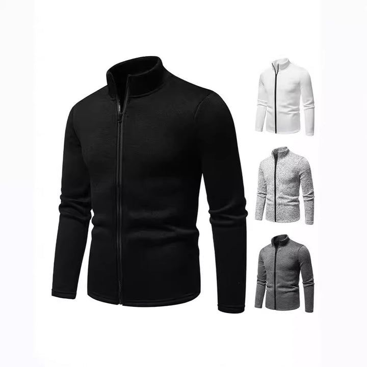 Herren Fleecejacke mit hochschließendem Kragen und durchgehendem Reißverschluss Aliams