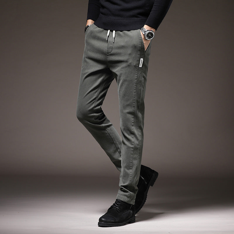 Herren bequeme Chino-Hosen mit elastischem Bund Aliams