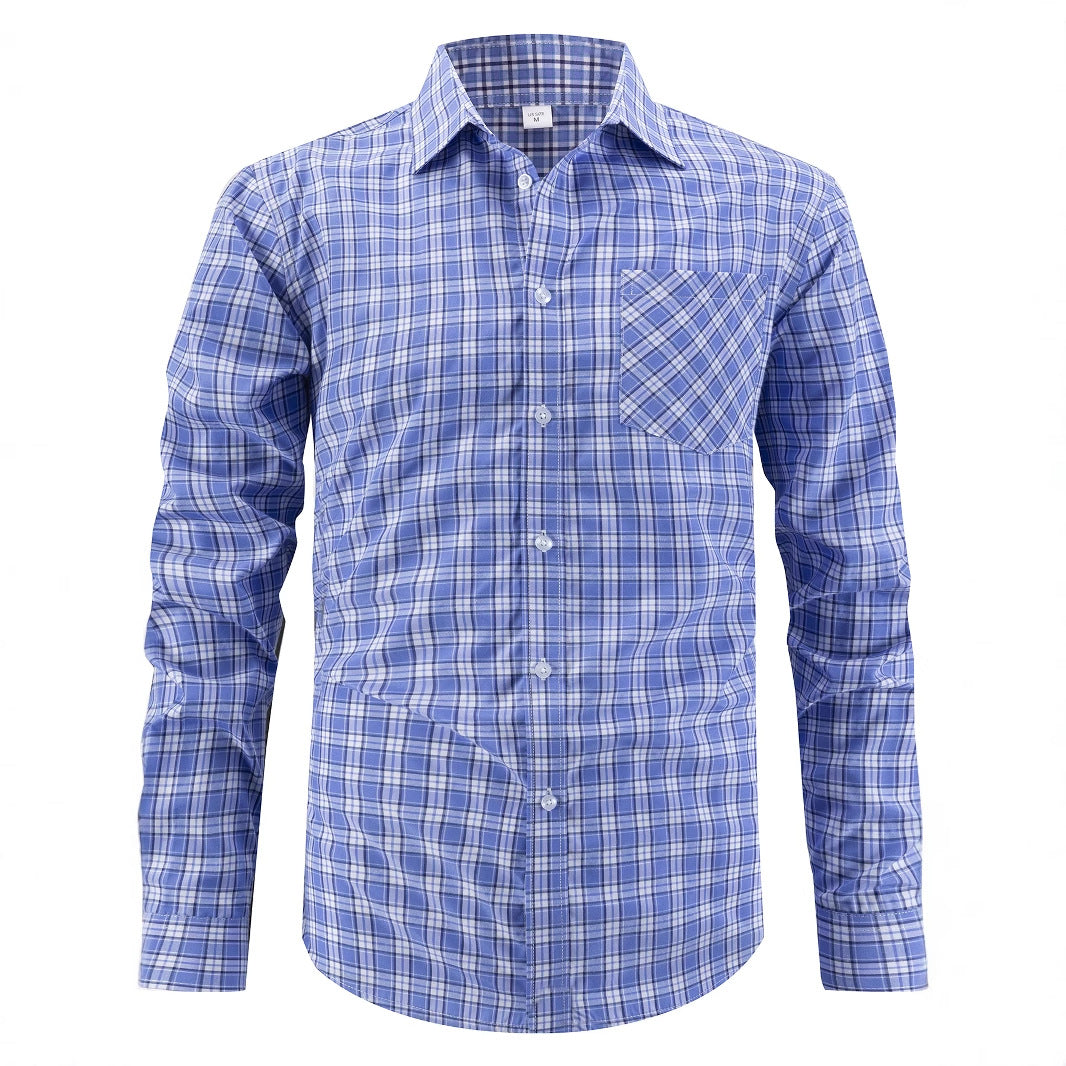 Herren kariertes Button-Down Hemd Aliams