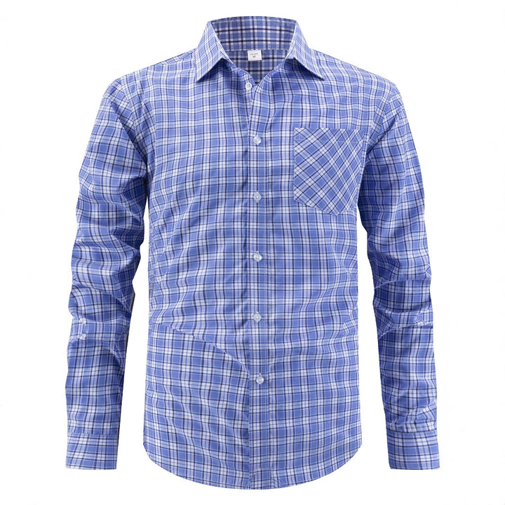 Herren kariertes Button-Down Hemd Aliams