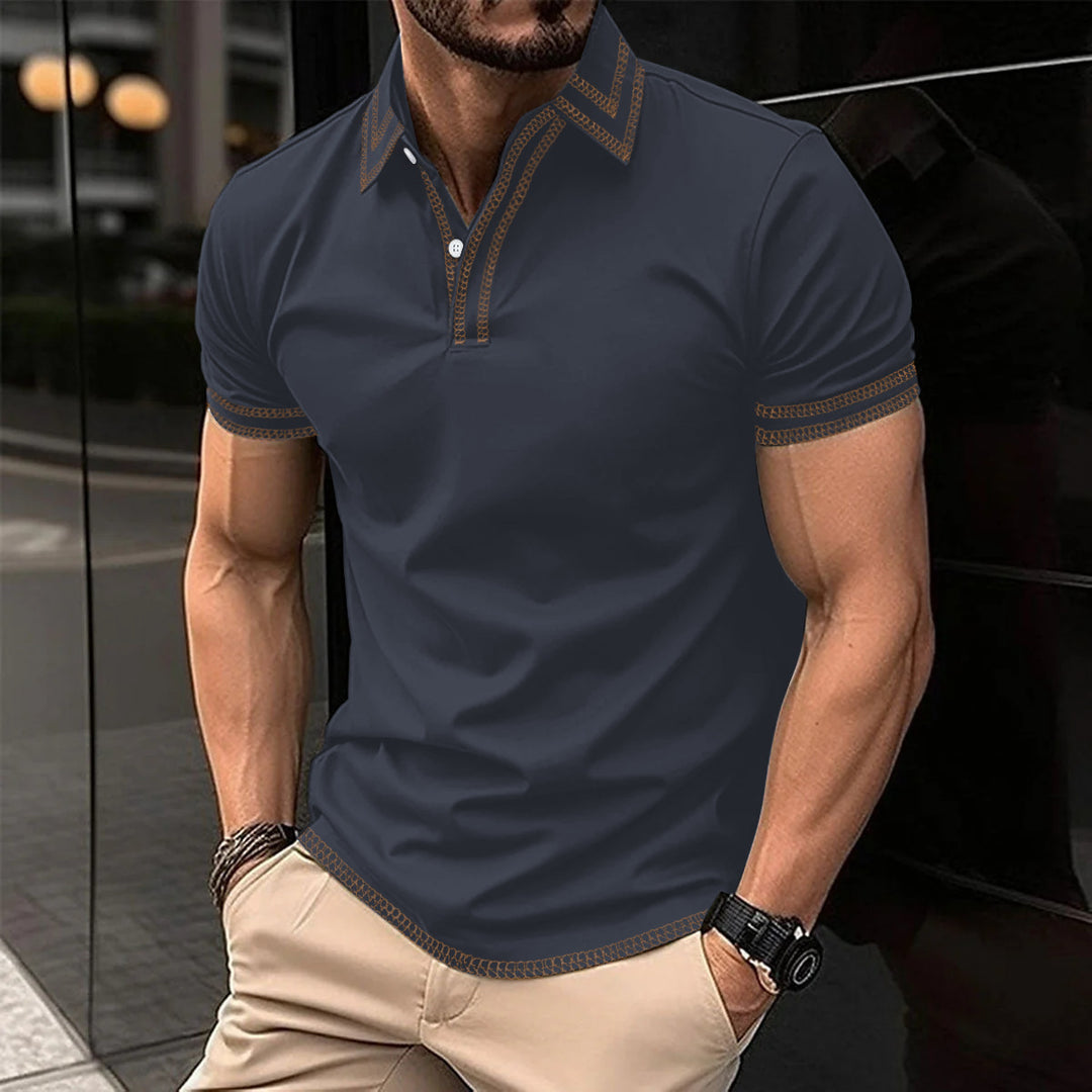 Stylisches Herren-Poloshirt mit trendigen Stickdetails Aliams