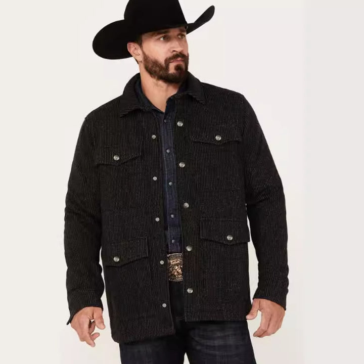 Herren klassische Baumwolljacke mit Taschen Aliams