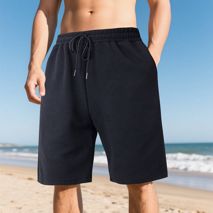 Herren sportliche Freizeithosen mit elastischem Bund und dekorativem Muster Aliams