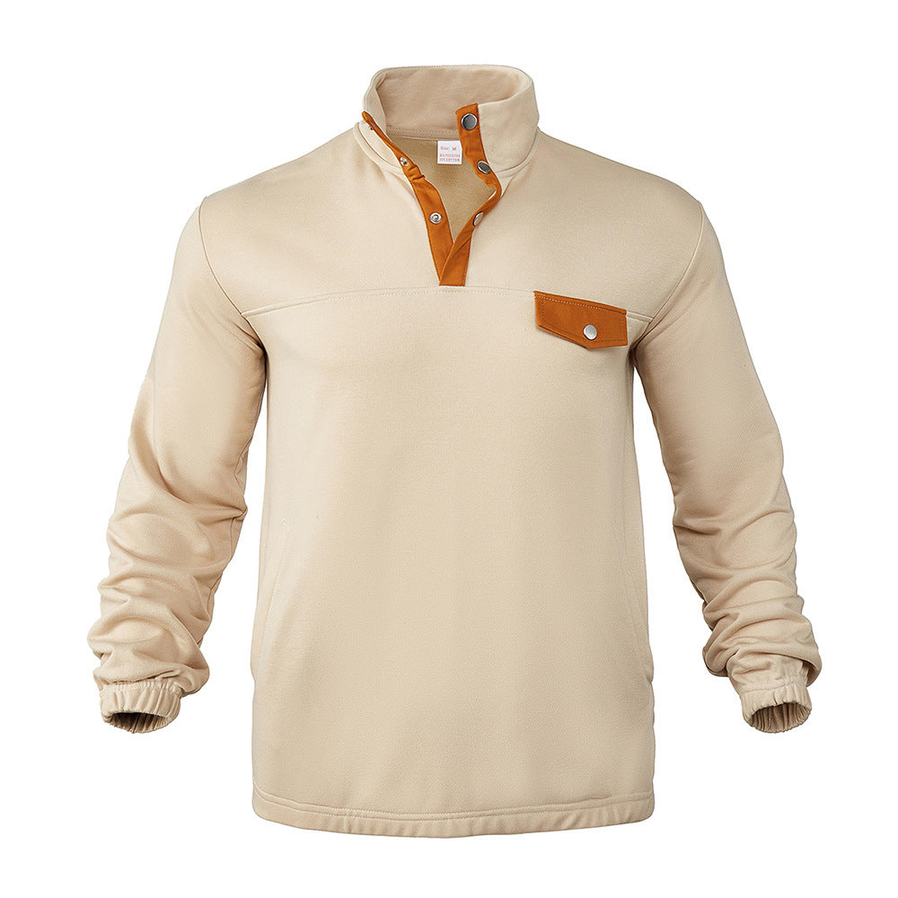 Herren Pullover mit praktischer Knopfleiste und Brusttasche Aliams