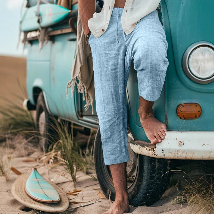 Herren Chino-Hosen mit lässigem Schnitt und elastischem Bund Aliams