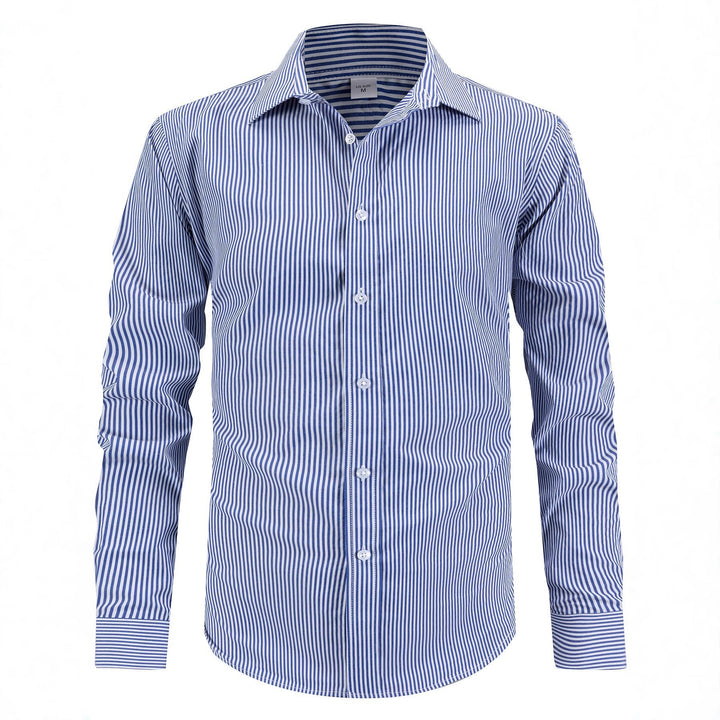 Herren elegantes gestreiftes Hemd mit modernen Details Aliams