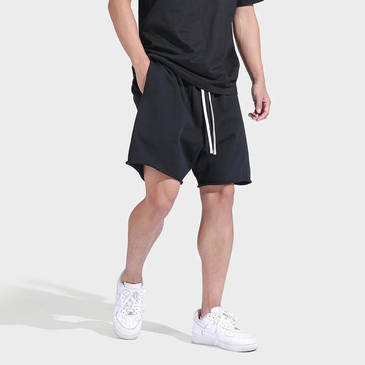 Herren Bequeme Sweatshorts mit elastischem Bund und Seitentaschen Aliams