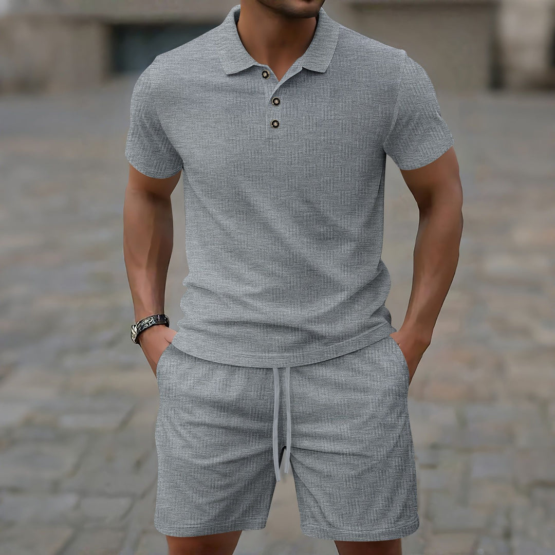 Herren Sportliches Polohemd und Shorts Set Aliams