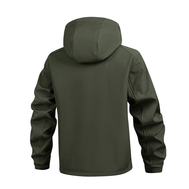 Herren Funktionsjacke mit wasserabweisendem Material und verstellbarer Kapuze Aliams