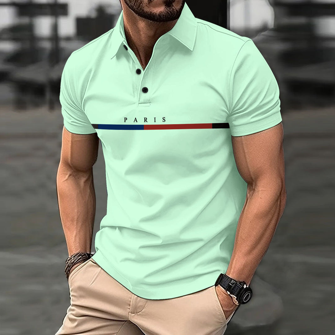 Herren Poloshirt mit modischem Grafikelement Aliams