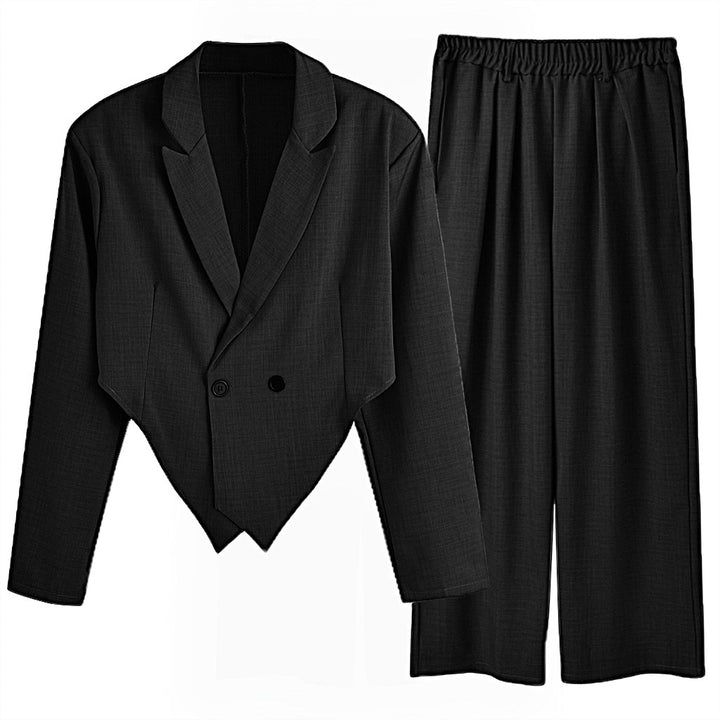 Damen eleganter Blazer mit hochgeschnittener Silhouette und passender Hose Aliams